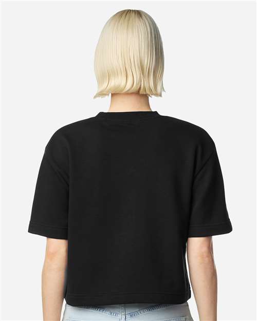 American Apparel FTCB0 Women's French Terry Mid-Length Boxy Top - Back view