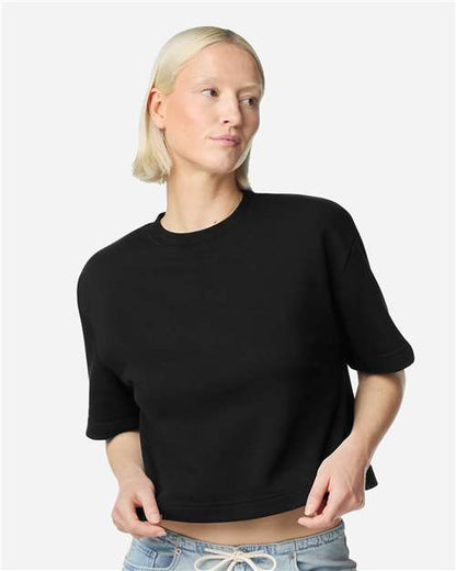 American Apparel FTCB0 Women's French Terry Mid-Length Boxy Top - Front view