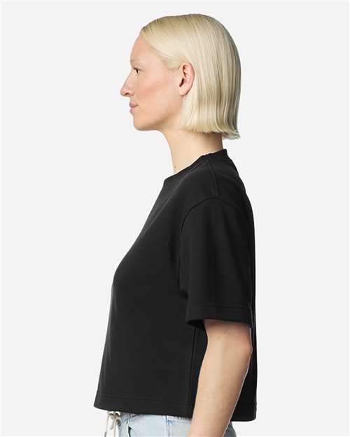 American Apparel FTCB0 Women's French Terry Mid-Length Boxy Top - Side view