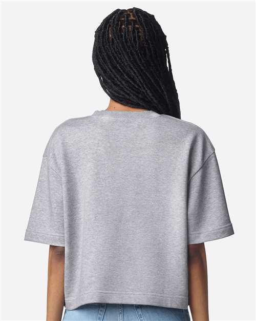 American Apparel FTCB0 Women's French Terry Mid-Length Boxy Top - Back view