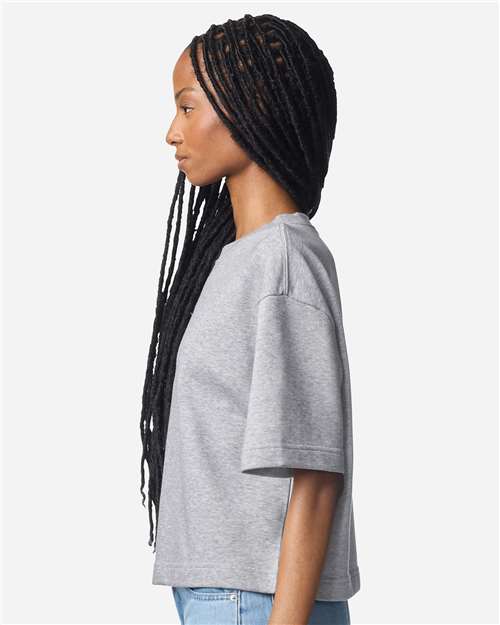 American Apparel FTCB0 Women's French Terry Mid-Length Boxy Top - Side view