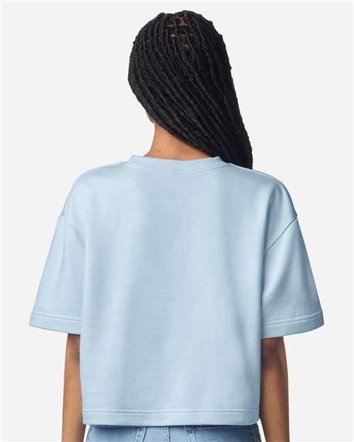 American Apparel FTCB0 Women's French Terry Mid-Length Boxy Top - Back view