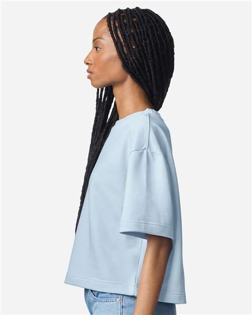 American Apparel FTCB0 Women's French Terry Mid-Length Boxy Top - Side view