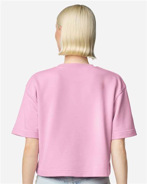 American Apparel FTCB0 Women's French Terry Mid-Length Boxy Top - Back view