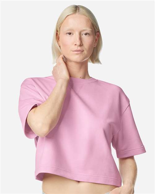 American Apparel FTCB0 Women's French Terry Mid-Length Boxy Top - Front view