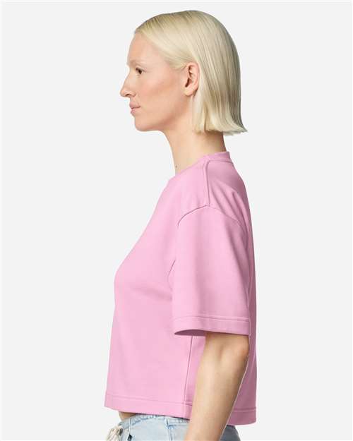 American Apparel FTCB0 Women's French Terry Mid-Length Boxy Top - Side view