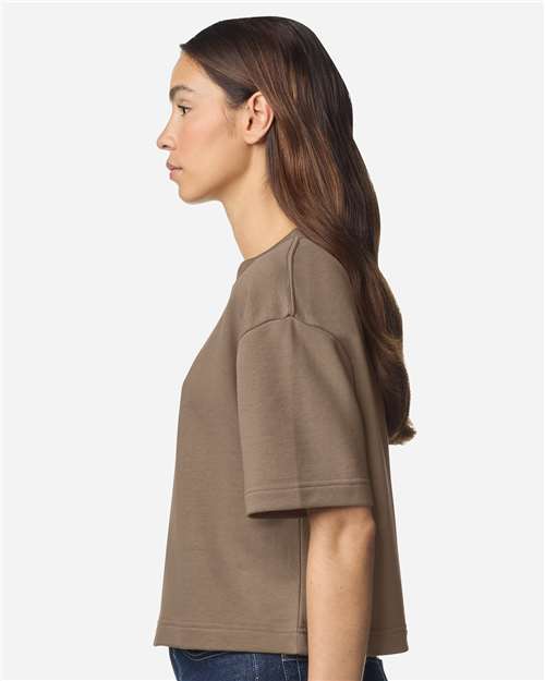 American Apparel FTCB0 Women's French Terry Mid-Length Boxy Top - Side view