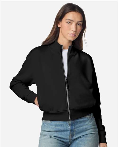 American Apparel FTJ00 Women's French Terry Full-Zip Jacket - Front view