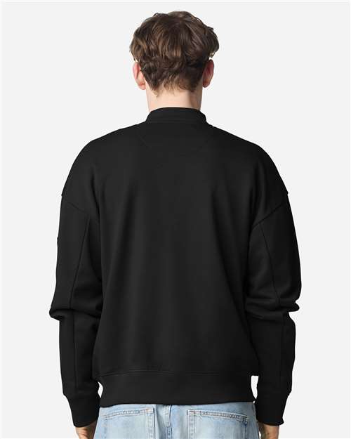 American Apparel FTJ77 Unisex French Terry Bomber Jacket - Back view