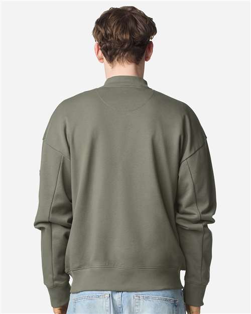 American Apparel FTJ77 Unisex French Terry Bomber Jacket - Back view