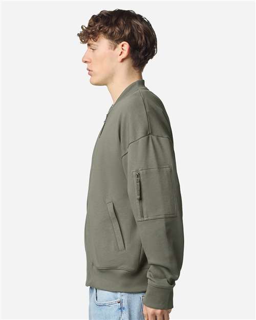 American Apparel FTJ77 Unisex French Terry Bomber Jacket - Side view