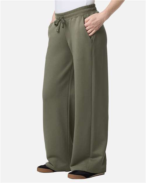 American Apparel FTP00 Women's French Terry Wide Leg Pants - Side view