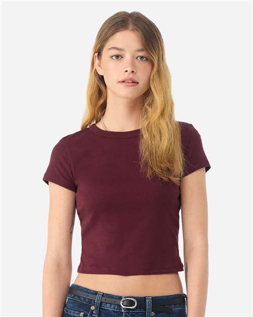 BELLA  CANVAS 1010 Women's Micro Rib Baby Tee - Front view