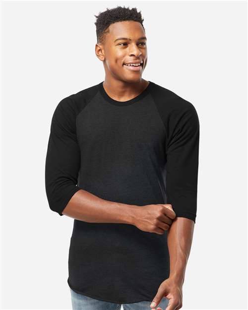 Tultex 245 Unisex Fine Jersey Raglan T-Shirt - Front view