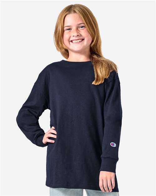 Champion CH1751 Youth Long Sleeve T-Shirt - Front view