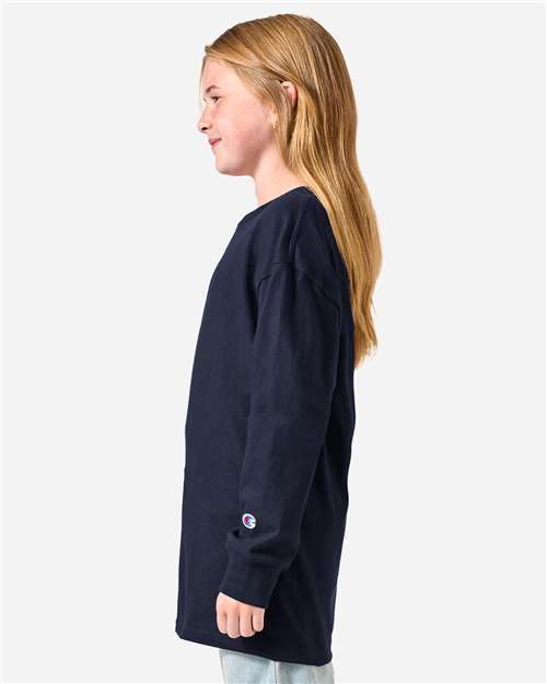 Champion CH1751 Youth Long Sleeve T-Shirt - Side view