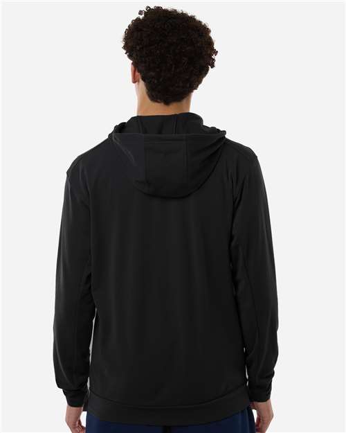 Adidas AT208 Men's Game & Go Fleece Full-Zip Hooded Sweatshirt - Back view
