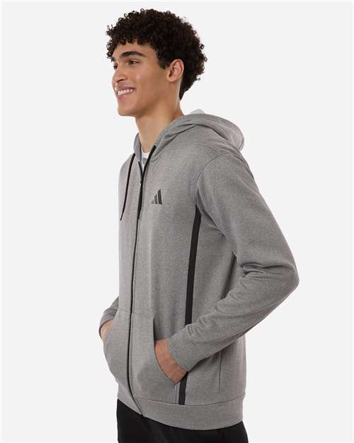 Adidas AT208 Men's Game & Go Fleece Full-Zip Hooded Sweatshirt - Side view