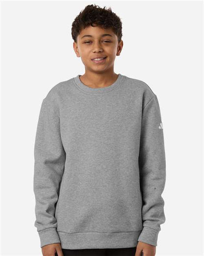 Adidas AT202 Youth Fleece Crewneck Sweatshirt - Front view