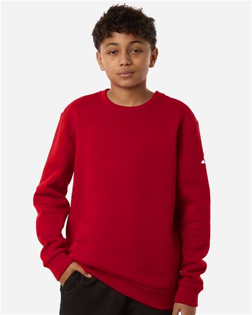 Adidas AT202 Youth Fleece Crewneck Sweatshirt - Front view