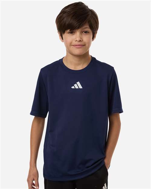 Adidas AT103 Youth Pregame T-Shirt - Front view