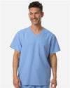 Hanes HMB000 Men's V-Neck 1 Pocket Scrub Top - Front view