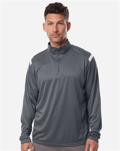 Badger 4265 Men's On The Rise Quarter-Zip Pullover - Front view