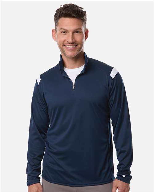 Badger 4265 Men's On The Rise Quarter-Zip Pullover - Front view
