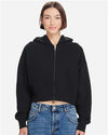 Lane Seven LS88003 Women's Relaxed Cropped Full-Zip Hoodie Sweatshirt - Front view