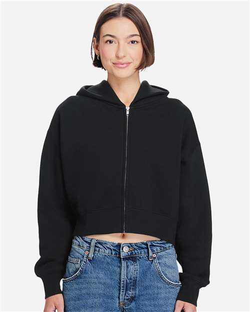 Lane Seven LS88003 Women's Relaxed Cropped Full-Zip Hoodie Sweatshirt - Front view