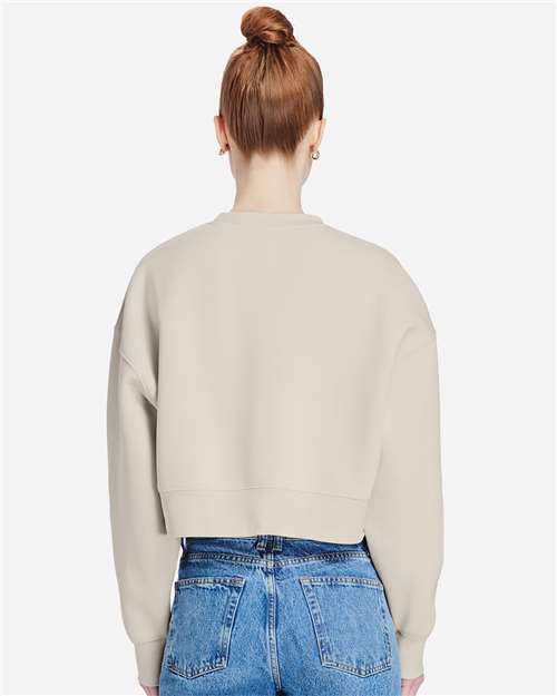 Lane Seven LS88004 Women's Relaxed Cropped Crewneck Sweatshirt - Back view