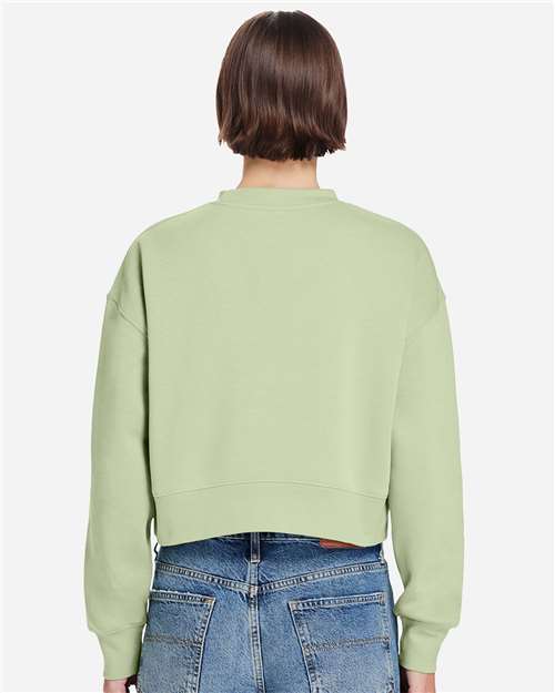 Lane Seven LS88004 Women's Relaxed Cropped Crewneck Sweatshirt - Back view