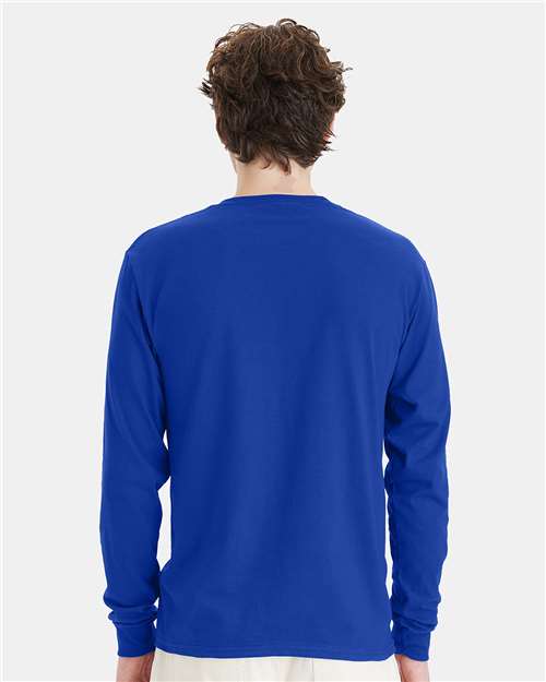 Hanes 5286 Unisex Essential-T Long Sleeve T-Shirt - Back view