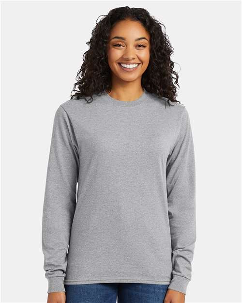 Hanes 5286 Unisex Essential-T Long Sleeve T-Shirt - Front view