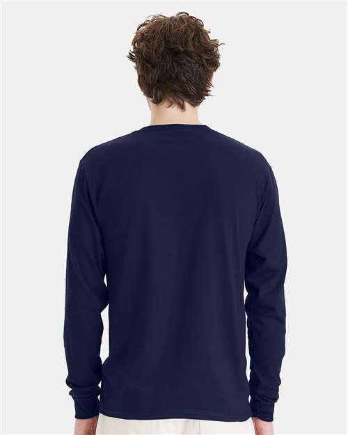 Hanes 5286 Unisex Essential-T Long Sleeve T-Shirt - Back view