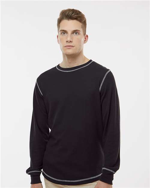 J. America 8238 Men's Vintage Thermal Long Sleeve T-Shirt - Front view