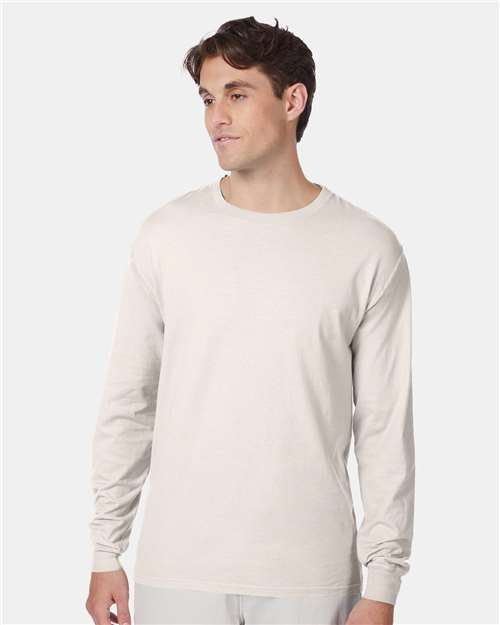 Hanes 5186 Unisex Beefy-T? Long Sleeve T-Shirt - Front view