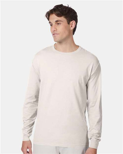 Hanes 5186 Unisex Beefy-T? Long Sleeve T-Shirt - Front view