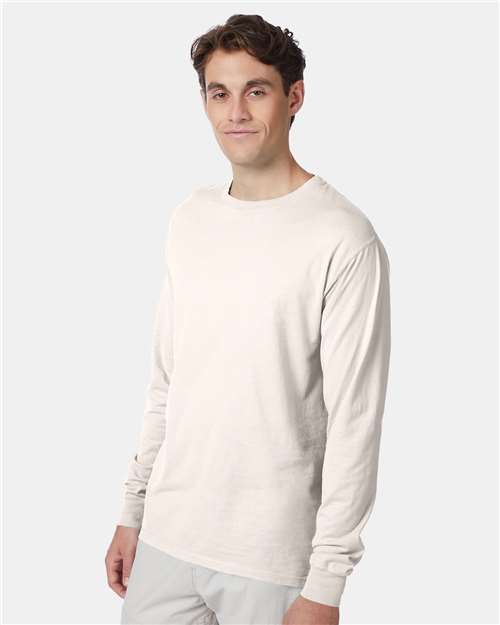 Hanes 5186 Unisex Beefy-T? Long Sleeve T-Shirt - Side view