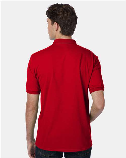 Hanes 054X Unisex EcoSmart? Jersey Polo - Back view