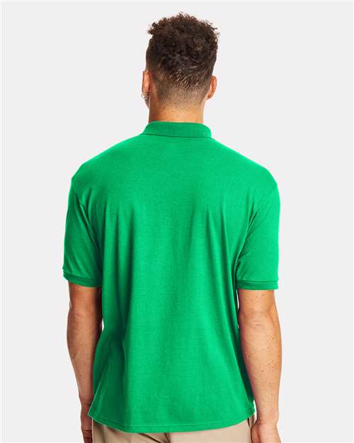 Hanes 054X Unisex EcoSmart? Jersey Polo - Back view