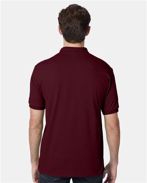 Hanes 054X Unisex EcoSmart? Jersey Polo - Back view