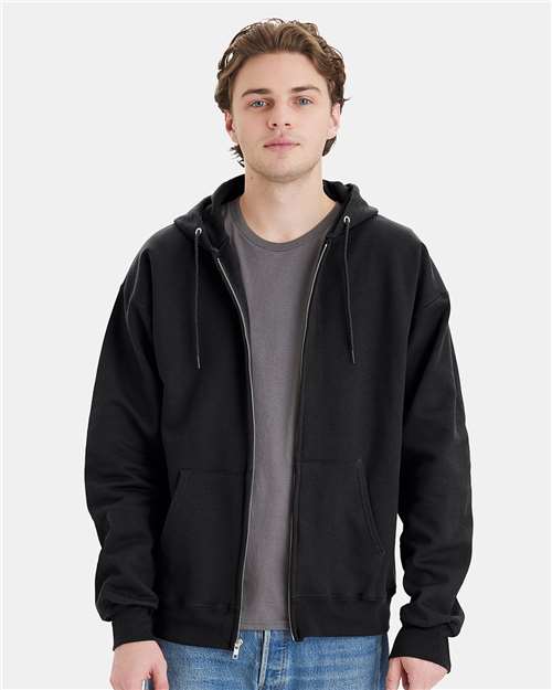 Hanes F280 Unisex Ultimate Cotton? Full-Zip Hooded Sweatshirt - Front view