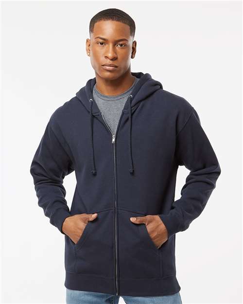 Independent Trading Co. IND4000Z Unisex Heavyweight Full-Zip Hooded Sweatshirt - Front view