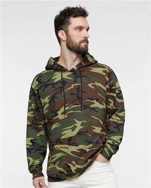 Code Five 3969 Unisex Camo Fleece Hoodie Sweatshirt - Front view