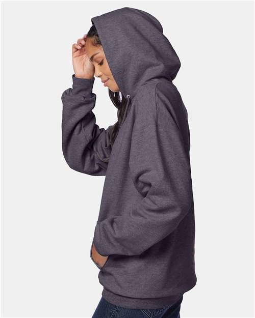 Hanes F170 Unisex Ultimate Cotton? Hooded Sweatshirt - Side view
