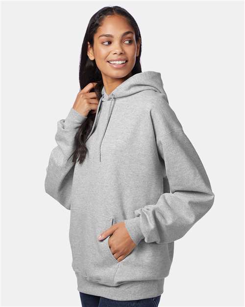 Hanes F170 Unisex Ultimate Cotton? Hooded Sweatshirt - Side view