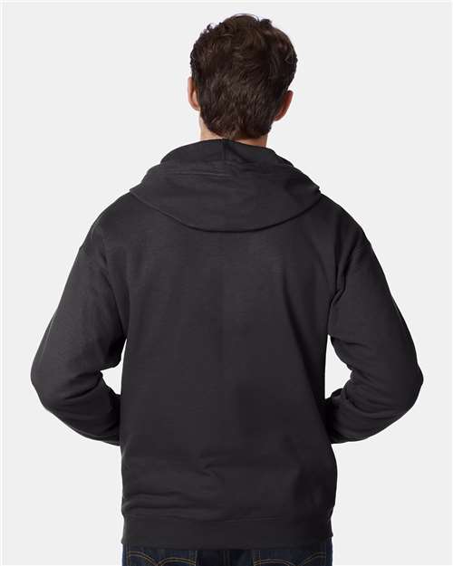 Hanes P180 Unisex EcoSmart? Full-Zip Hooded Sweatshirt - Back view