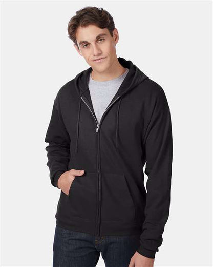 Hanes P180 Unisex EcoSmart? Full-Zip Hooded Sweatshirt - Front view
