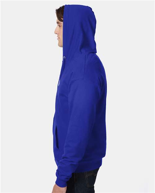 Hanes P180 Unisex EcoSmart? Full-Zip Hooded Sweatshirt - Side view